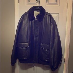 Never worn LL Bean Leather and and wool jacket